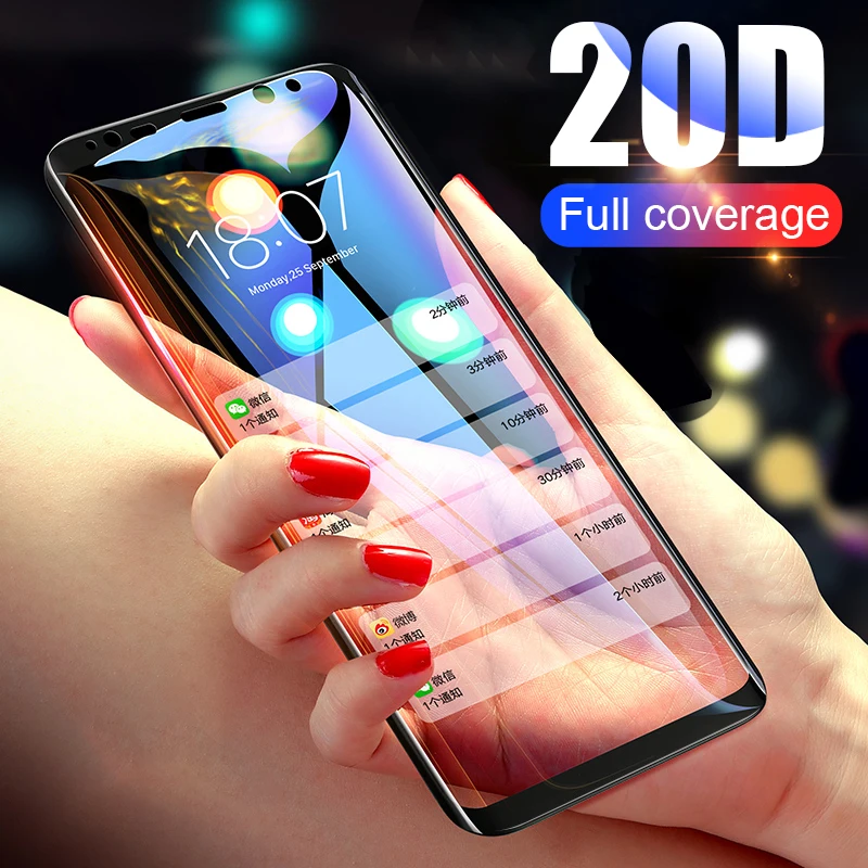 20D Full Curved Tempered Glass For Samsung Galaxy S8 S9 Plus Note 8 9 Screen Protector For Samsung A8 A6 2018 S7 Protective Film
