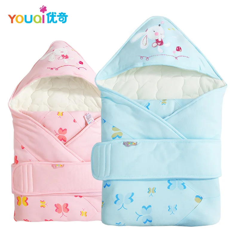 Youqi Cartoon Rabbit Baby Receiving Blankets Newborn 1 3 6 9 M Baby Girls Boys Cotton Blankets
