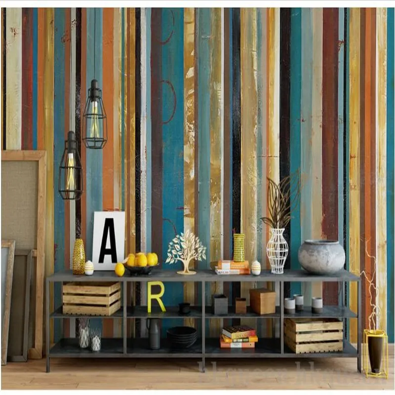 

beibehang Custom large-scale fresco modern art European minimalist wood texture stripes abstract background wall wallpaper