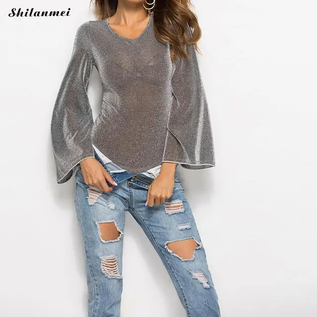 Buy Women Glitter Mesh Bodysuit 2018 Summer Sexy