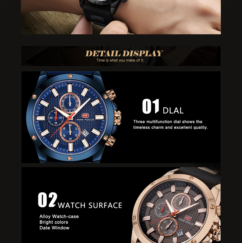 Mens Watches Top Brand Luxury MINIFOCUS Chronograph Sport Men's Wrist Watch 2019 Waterproof Silicone Gentle Male Cock Man 2019 (4)
