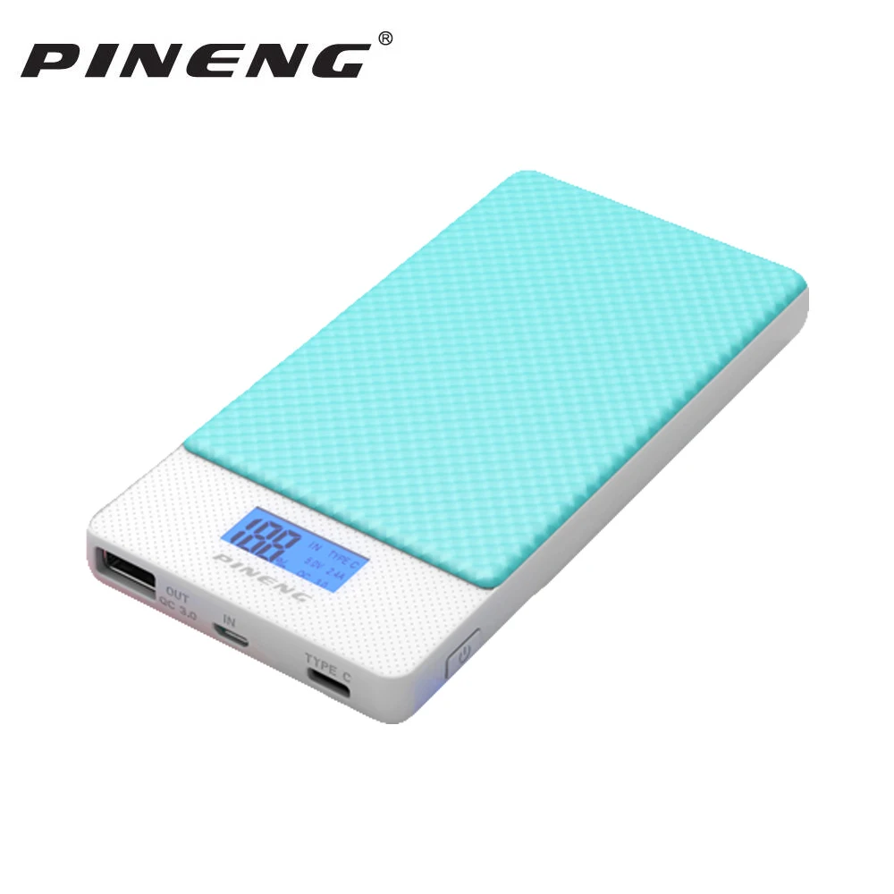 

PINENG 10000mah Two-way Fast Charge Power Bank PN 993 QC3.0 Portable Battery Li-Polymer Type-C port For iPhoneX Samsung iPhone8