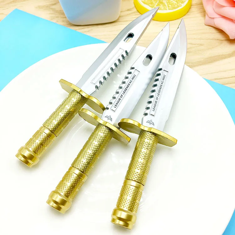 

(1pcs/sell) 0.7mm Cute Kawaii Gold Dagger Ball Ballpoint Pens Ballpen For Office School Writing Supplies Stationery