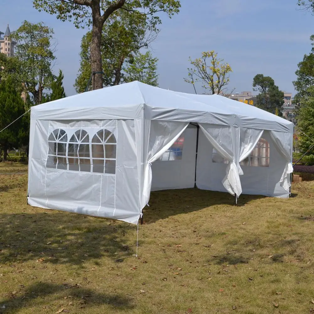

3x6m Four Windows Practical Waterproof Folding Tent White Aluminum Alloy Frame Advertising Canopy Camiping Hiking Portable Tent