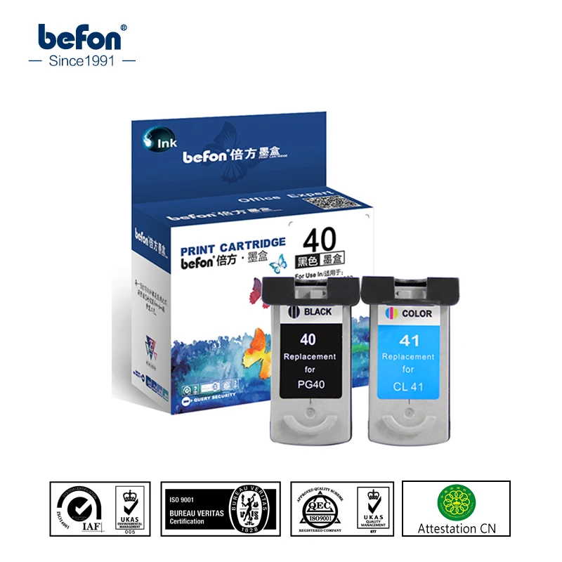 Befon Восстановленный 40 41 картридж Замена для Canon PG-40 CL-41 PG40 CL41 чернильный картридж для PIXMA IP1180 1880 1980 MP145