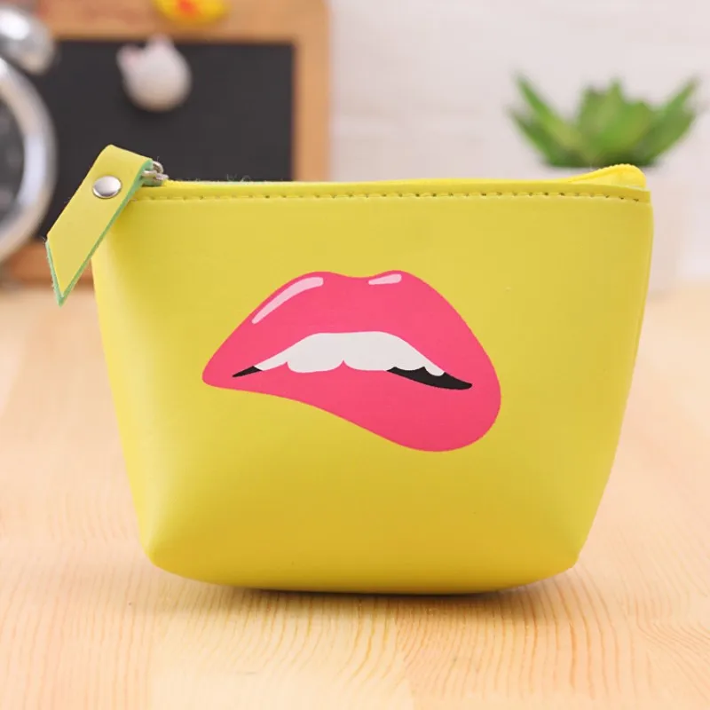 Yellow Летняя Новинка, брендовые кожаные кошельки для монет, маленький свежий Повседневный Кошелек для монет ПУ, Дамская мода, милый рисунок, мультяшный доллар, сумка для денег - Цвет: Yellow