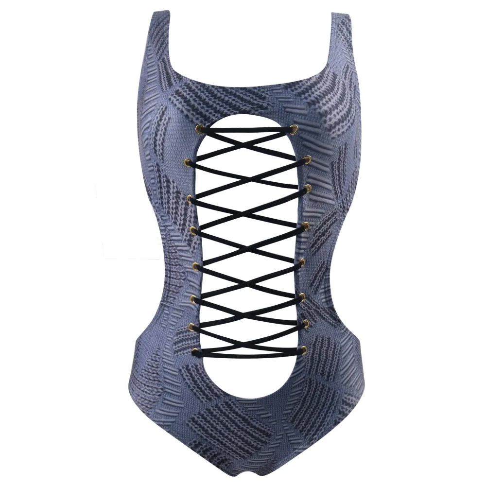 RUUHEE Holes Bodysuit Bandage One Piece Swimsuit Women Swimwear Sexy