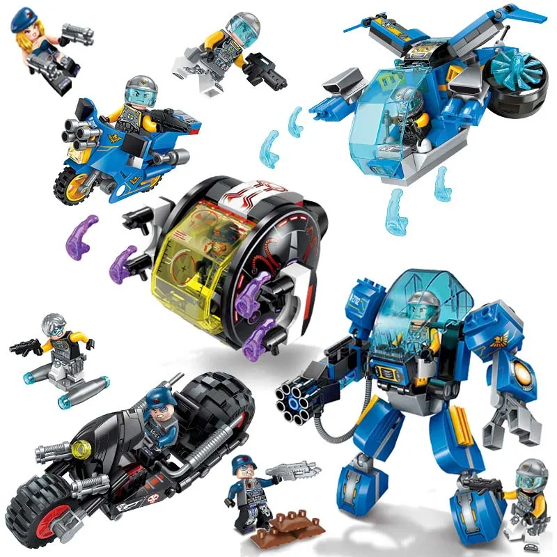 

470 pcs Assembled Sets Building Blocks Star Wars Space Mech Fighter Motorcycle Star Trek Boy Gift