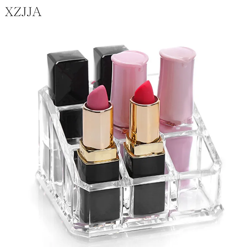  XZJJA Clear Acrylic Makeup Organizers 9Lipstick lip gloss Holder Display Stand Cosmetic Organizer M