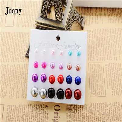 cheap stud earring 12 pcs simulated prearl earrings for women fashion stud earring03_