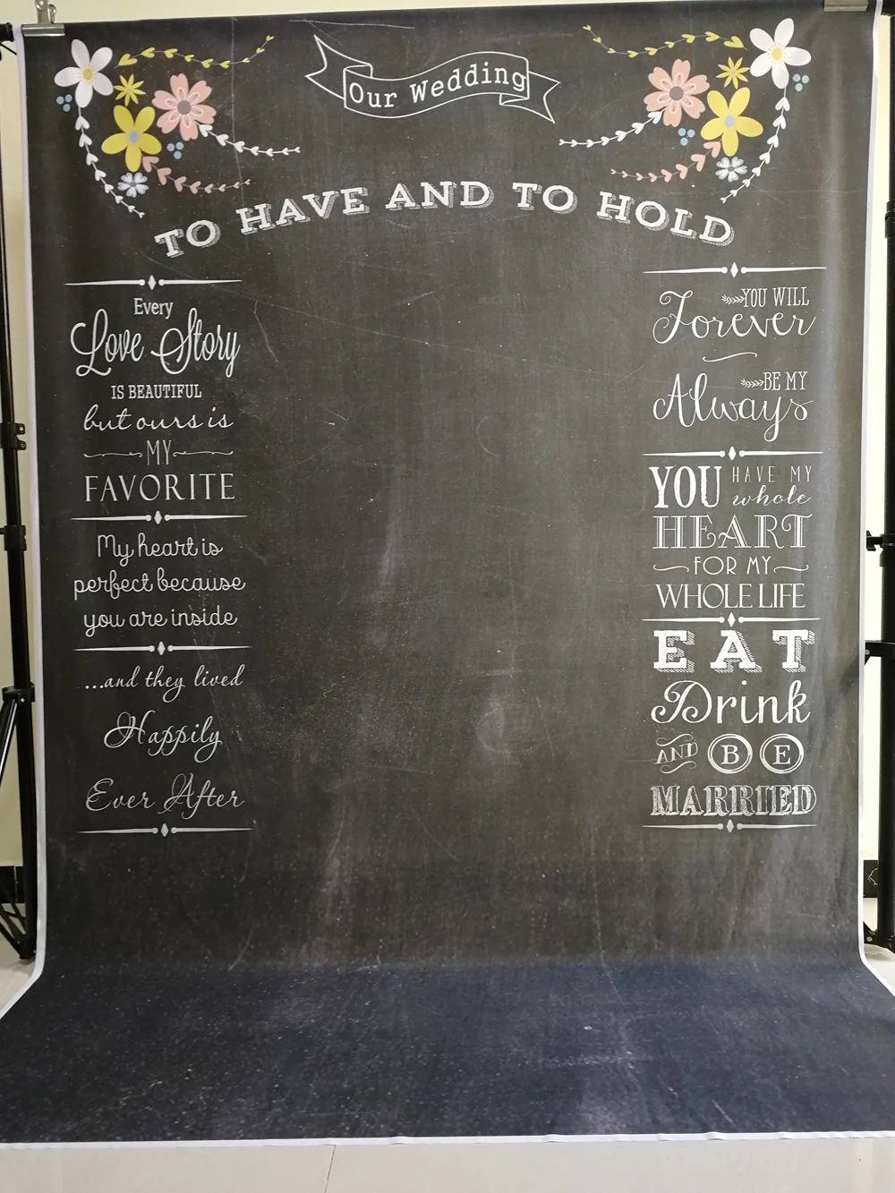 blackboard cotton polyster washable wedding photo backdrop chalkboard photo backdrop