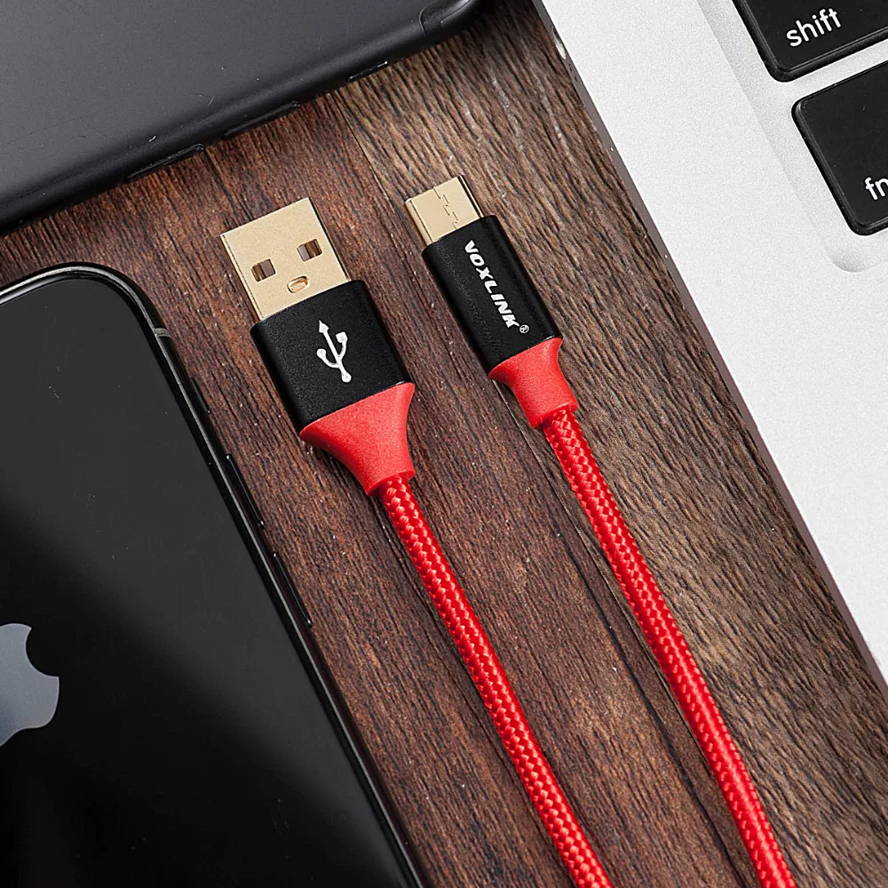 VOXLINK 2.4A Micro USB кабель нейлоновый кабель для быстрой зарядки мобильного телефона для samsung htc huawei Xiaomi USB кабель для синхронизации данных и зарядки