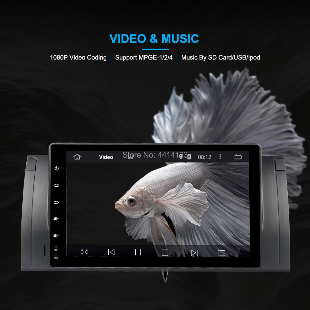 Excellent 9 inch Android 8.1 Car Multimedia Player For BMW 5 Series E39 GPS DVD DSP FM 1080P Automotive Full Touch ScreenRadio FM 4 Core 4