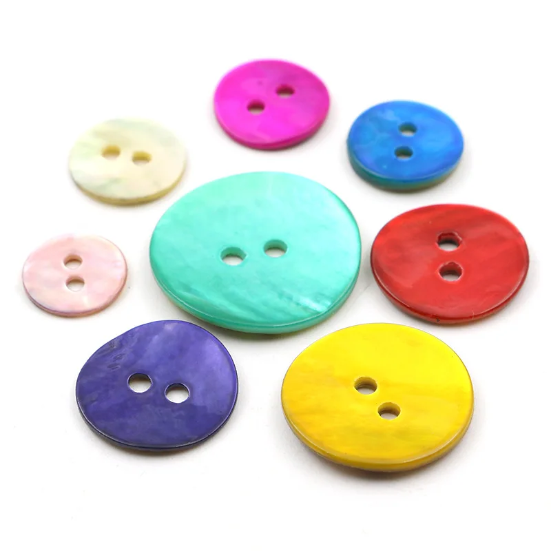 100Pcs Pearl Fritillary Round Button Scrapbooking Clothes Coat Hat Sewing DIY Decorative Clothing Button Multi Size