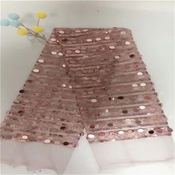 

Nigerian Sequins Lace Fabrics 2019 Chiffon Nigerian Lace Fabric Embroidery Sequins African Tulle French Lace Materials For Women