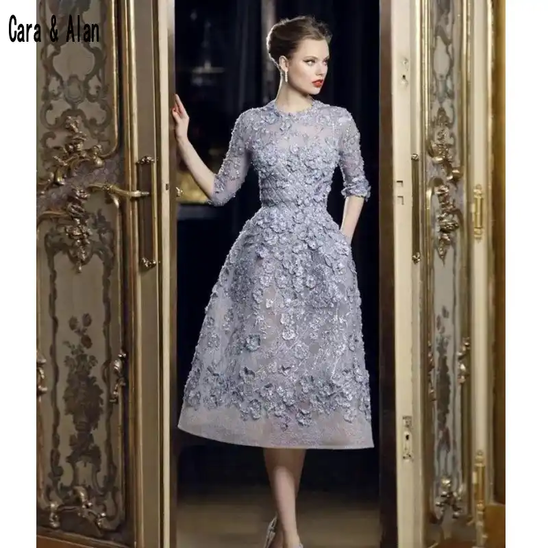 a line evening dresses with sleeves