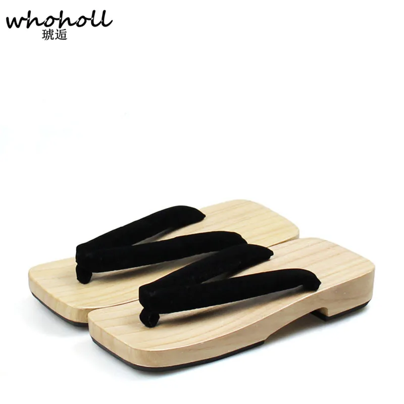 

WHOHOLL Geta Summer Sandals Man Japanese Geta Cosplay Cosutmes Wooden Shoes Slippers Man Clogs Flip-flops Men Flats Sandals