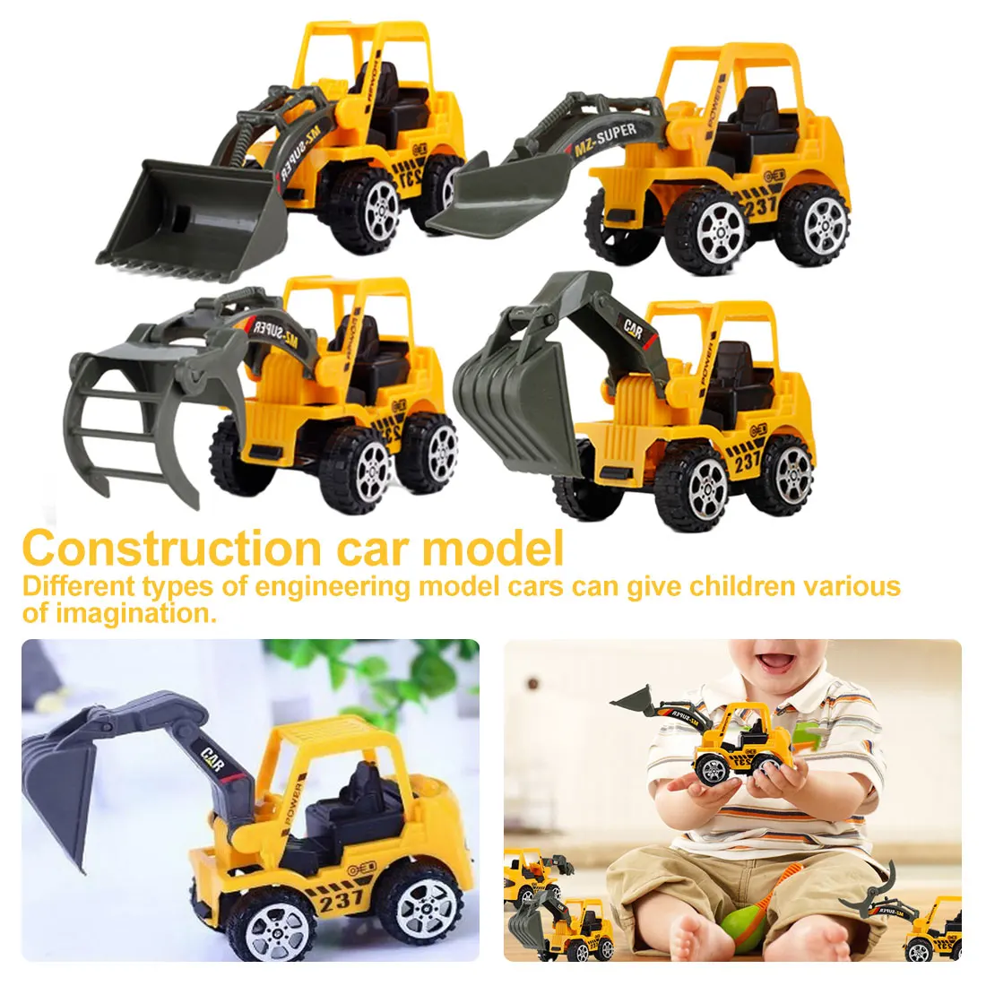 

Early Educational Engineering Vehicles Diecast Construction Cars Model Set for Baby Kids