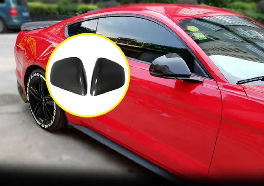 Крышка зеркала из углеродного волокна для автомобильных зеркал крышки для Ford Mustang- передний бампер углеродного волокна 3D наклейки
