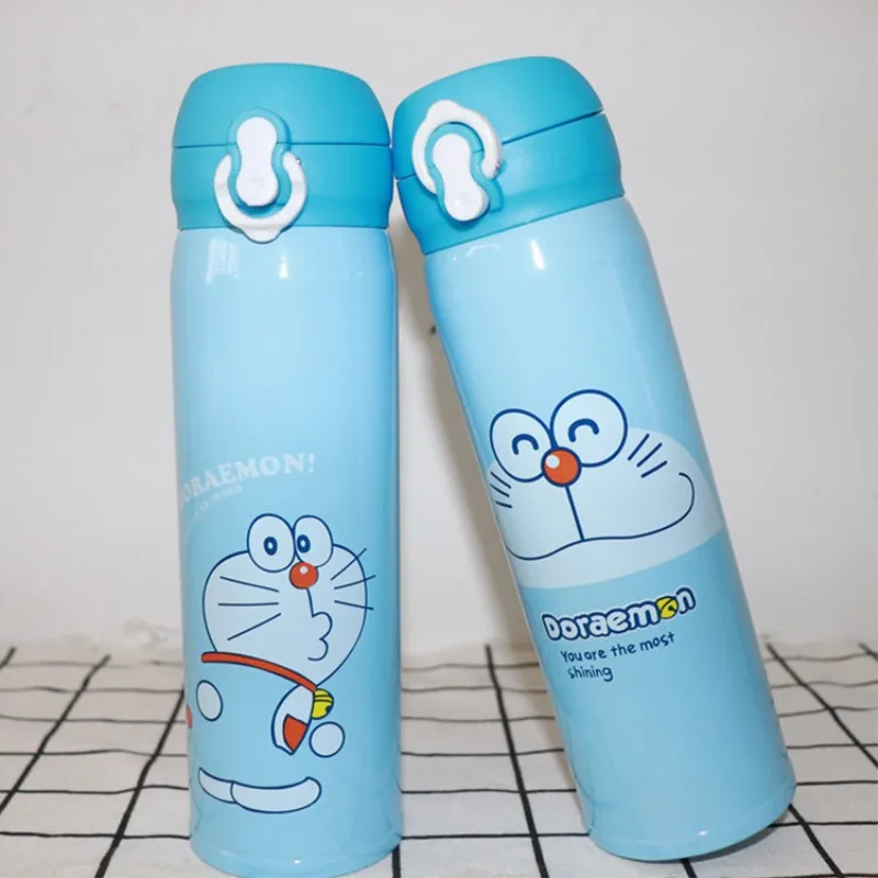 

500ML Lovely Cartoon Doraemon Mood Expression Vaccum Hot Flask thermos bottle coffee Child termos water bottle
