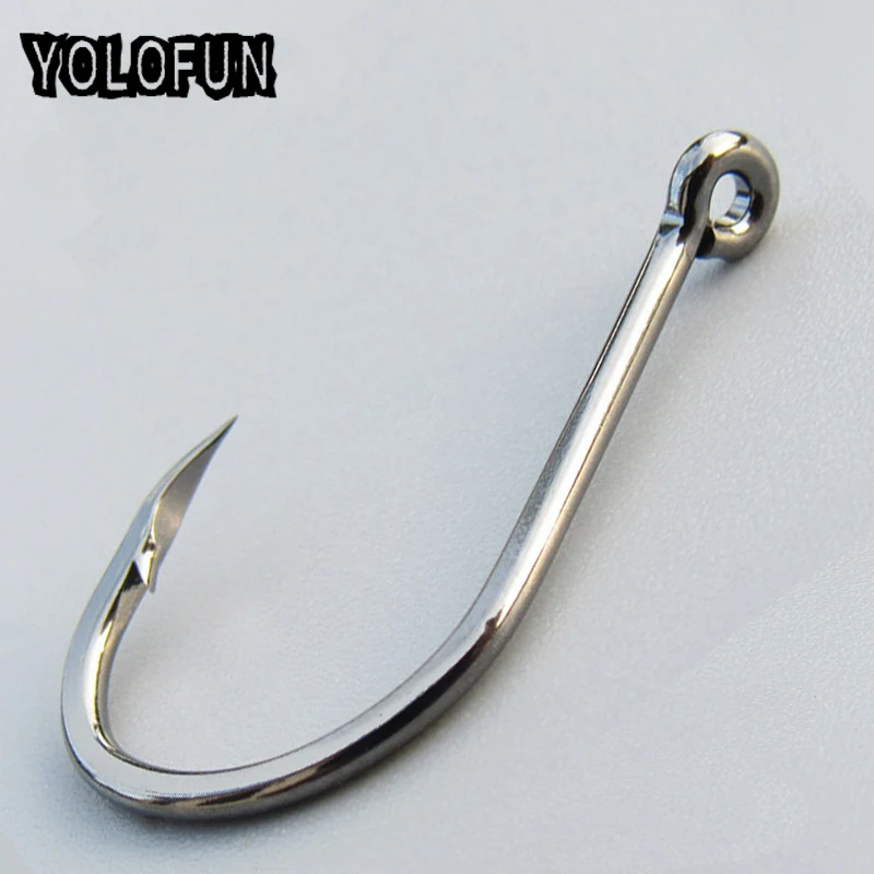 50Pcs High Carbon Steel Fishing Hooks Set With Hole Chmical Sharpen