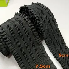 Hl 5cm/7.5cm dois tamanho 1 metro preto laço elástico cinto faixas vestuário diy acessórios cintura jacquard e001