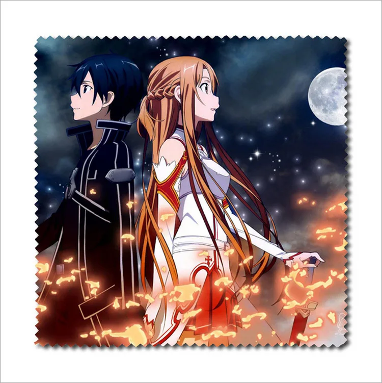 2 шт./компл. фланелевые очки ткань с принтом Kirigaya Kazuto/Yuki Asuna из аниме меч искусство