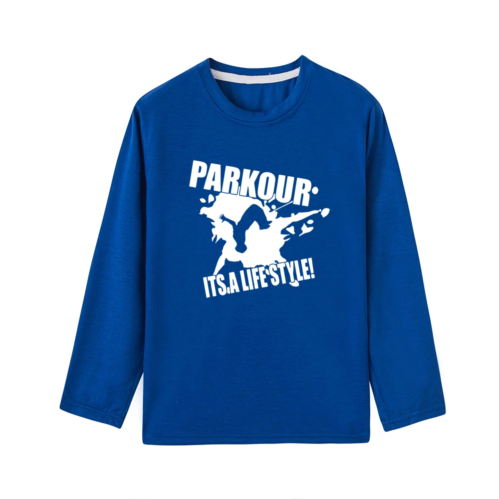 Boys Girls Parkour T Shirts Children Tees Boy Girl Long Sleeve T Shirts Kids Tops Brand Baby Fashion Child Tops Clothes