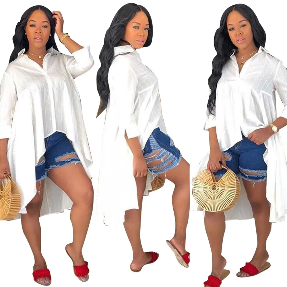 

2019 Spring Women Shirts Long Sleeve Irregular Tops Blouse Plus Size Solid Elegant Swallowtail Shirt Chemise Femme Ladies Tops