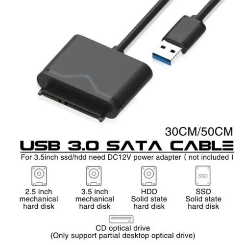 USB 3,0 на SATA 2,5/3,5 дюймовый HDD SSD жесткий диск конвертер адаптер питания кабеля