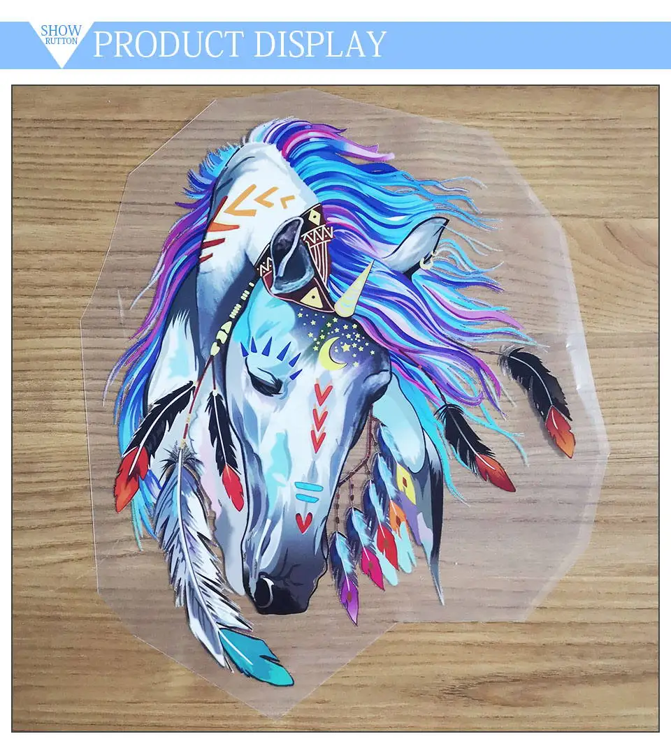 Horse Fox Patches For Clothes Heat Transfers Cartoon Iron On Patches Washable Animal Patches Stickers For Parent-childs (11)
