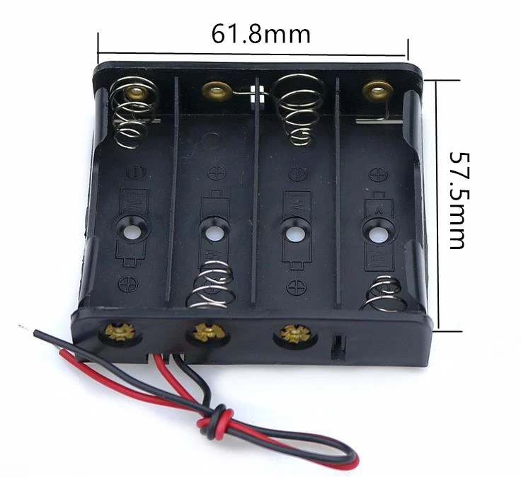 1 шт. 1,5 V AA Батарея держатель Чехол Коробка переключатель 1/2/3/4/5/6 слот красные, черные проволочные выводы - Цвет: 4 slot