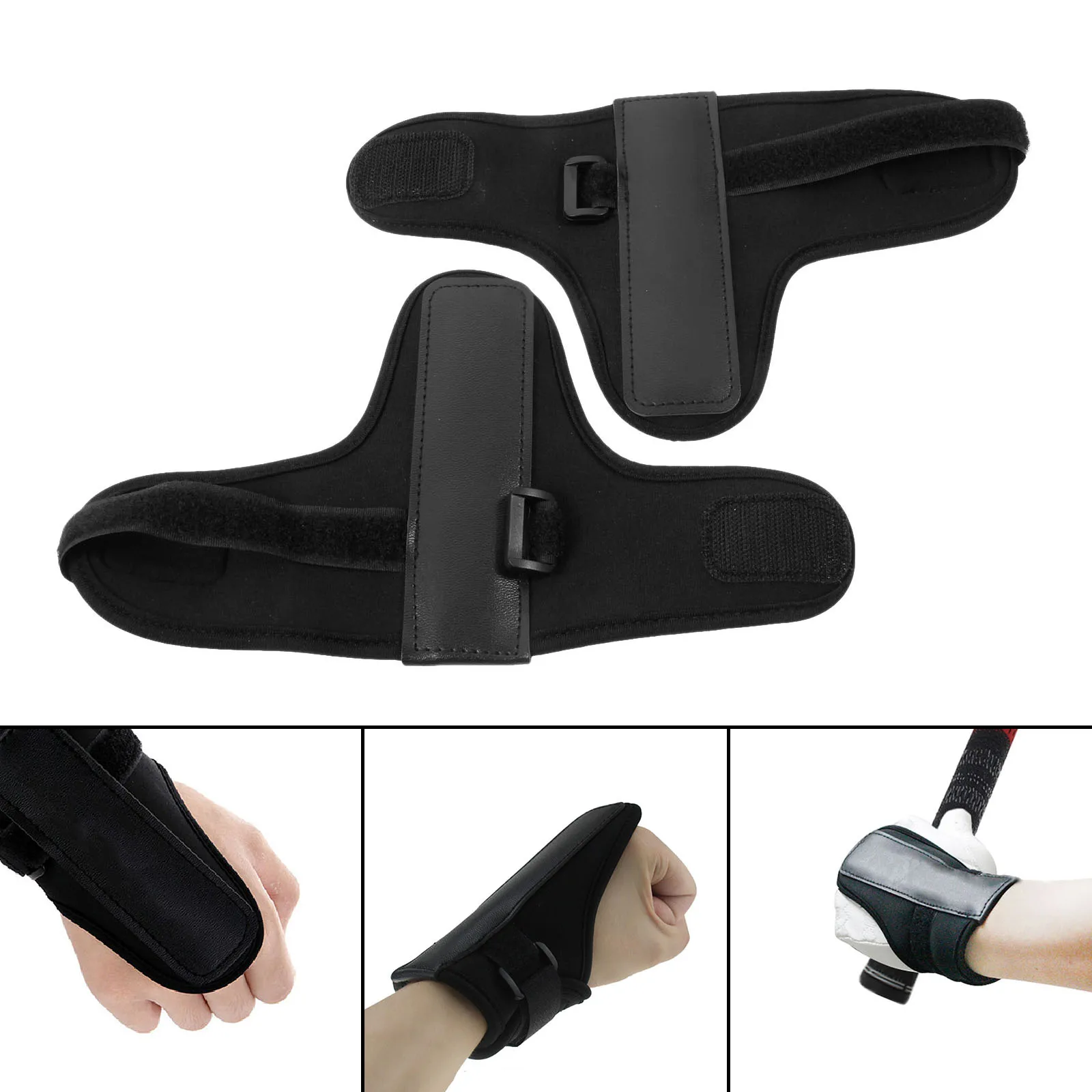 1Pc Black Neoprene Golf Traing Aids Swing Wrist Brace Band Fit For Both