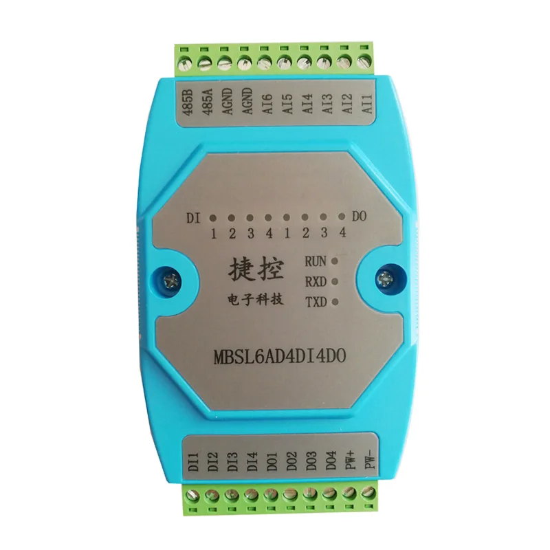 6AD/4DI/4DO Road 0-20mA Analog input 4 Road digital output Module MODBUS communication RS485 data acquisition isolation