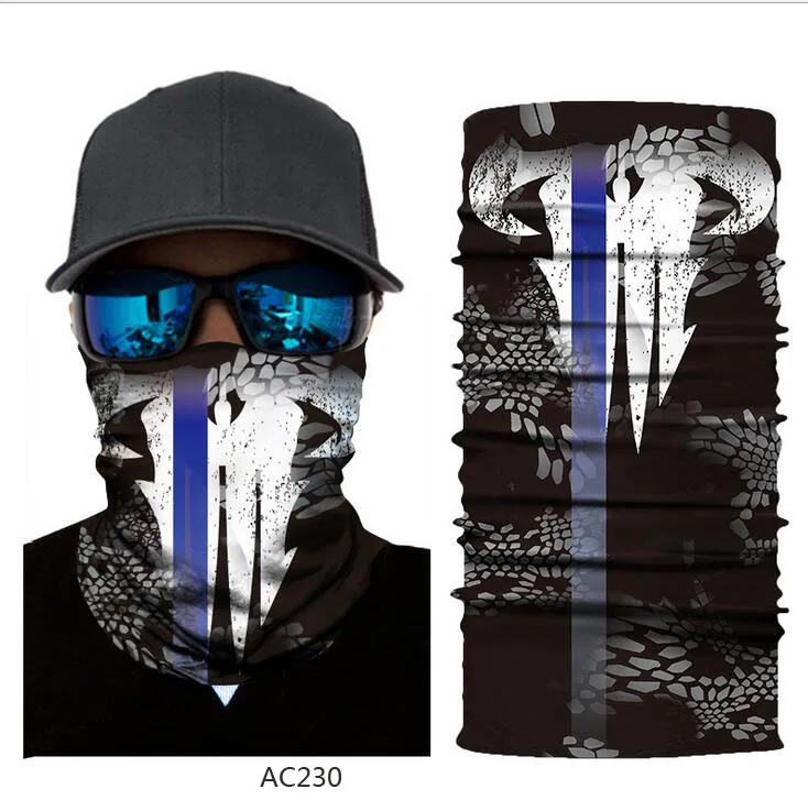 Цифровой заказ 3D Спорт на открытом воздухе езда бесшовные волшебный платок клоун женский череп солнцезащитный крем шарф маска - Цвет: Прозрачный