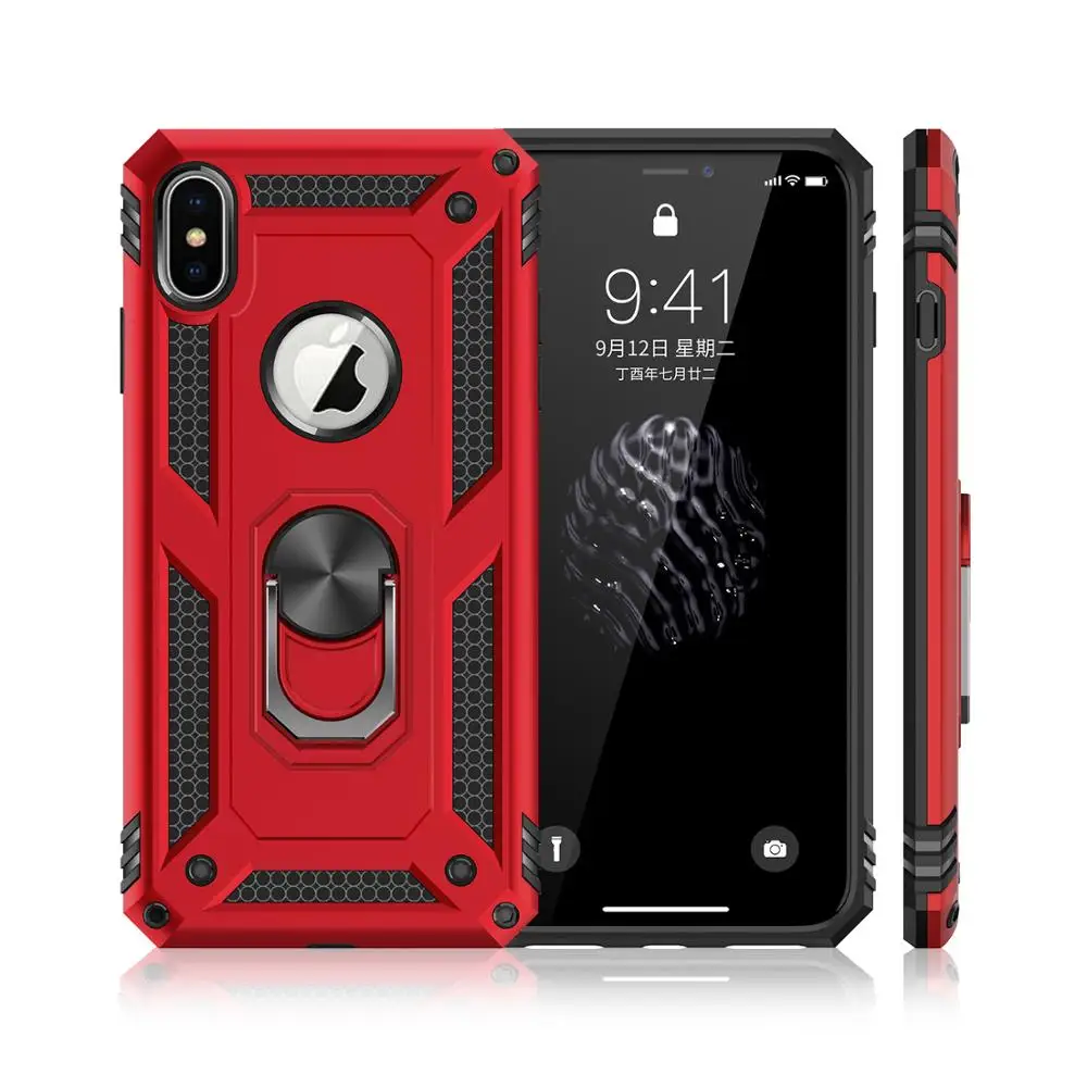 

Luxury Soft Shockproof Protective Case for IPhone XR XS Max X Silicone Case for IPhone 6 6 Metal Ring Case s 7 8 Plus