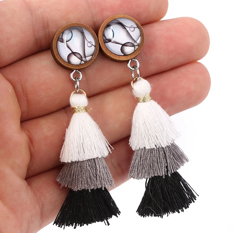 reidgaller 3 layered fringe long tassel earrings 2018 women fashion