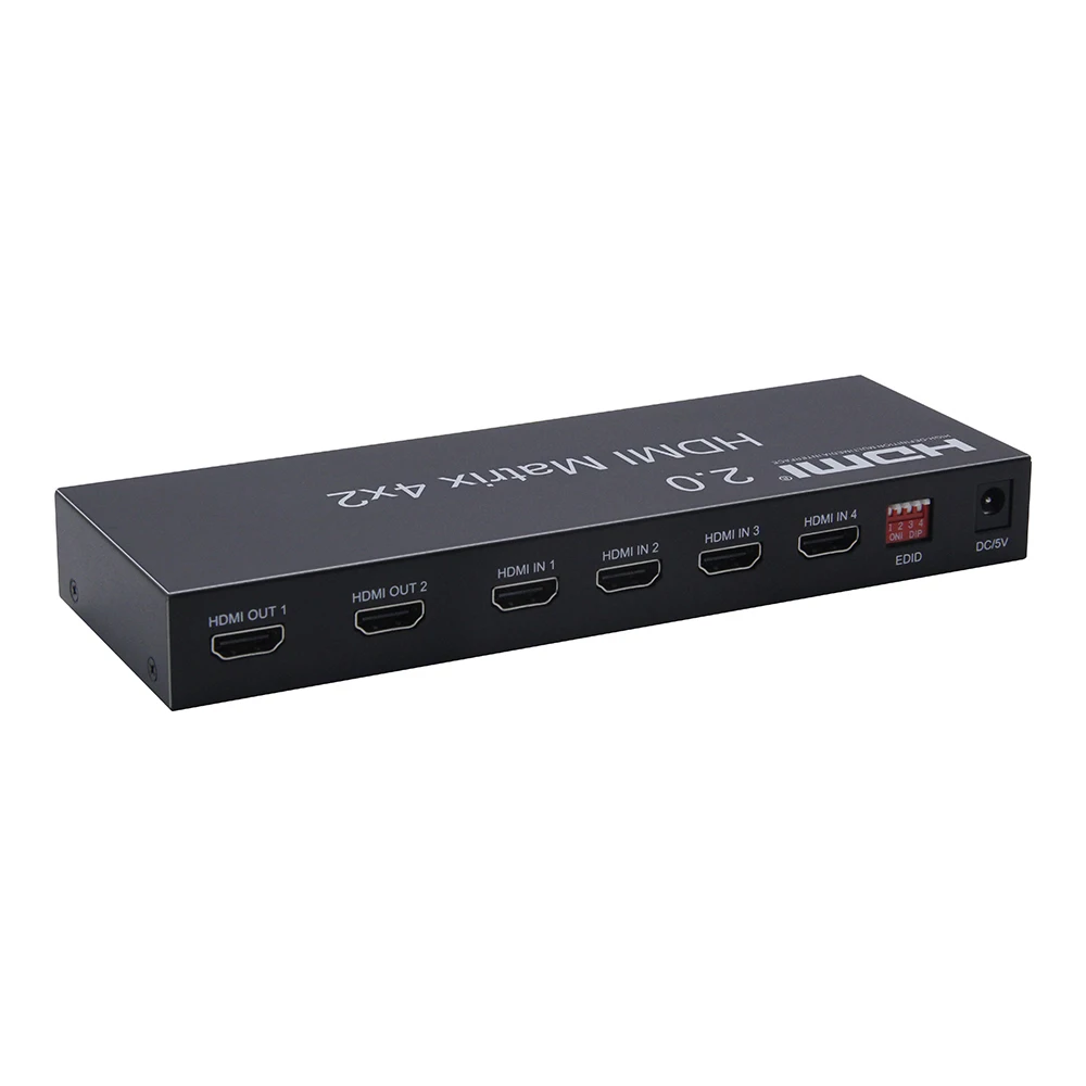 Матричный разветвитель HDMI 2 0 4x2 4K 60 Гц EDID поддерживает двойной аудиовыход с