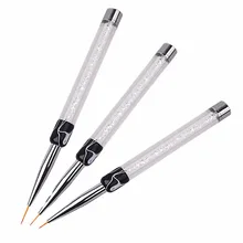 7/9/11mm Nail Brush Nylon Hair Pen Manicure Nail Liner Tools Crystal Acrylic Nail Art Brushes UV Gel Painting Line Brush Hot