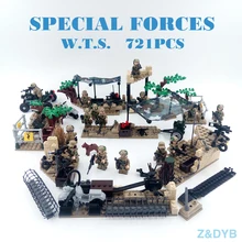 721PCS Military Building Figures Scene Series Soldier Army Forces Sets Kits Swat Weapon Model Block Brick Legoed Children Toy ww2 german mountain division eagle corps military figure gun winter soldier army weapon building block brick legoed children toy