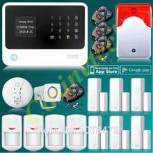 Классический хороший GPRS WiFi GSM домашняя система охранной сигнализации G90B PLUS комплект сигнализации извещатель двери датчик дыма пожарный стробоскоп сирена