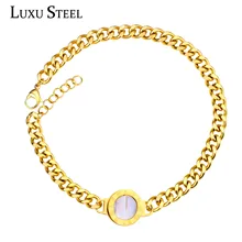 Роскошный стальной модный браслет с двойной обмоткой из нержавеющей стали, золотой белый/черный браслет с римскими цифрами и браслет для мужчин