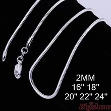 Bijoux en chaîne Serpent argent fin 2 MM, 2 pièces/lot, 2 pièces, prix de gros S925, C010, découvertes 16