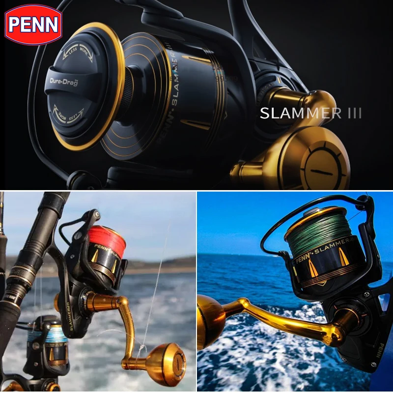 PENN SLAMMER III SLAIII 8500 Spinning Fishing Reel 6+1BB Full Metal Body CNC Gear IPX6 Sealed Saltwater Reels