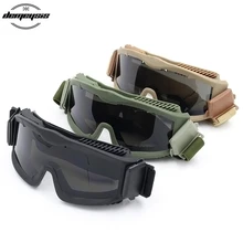 Тактические очки военные 3 линзы очки с защитой от ультрафиолета походные охотничьи очки тактические очки армейские Пейнтбольные очки
