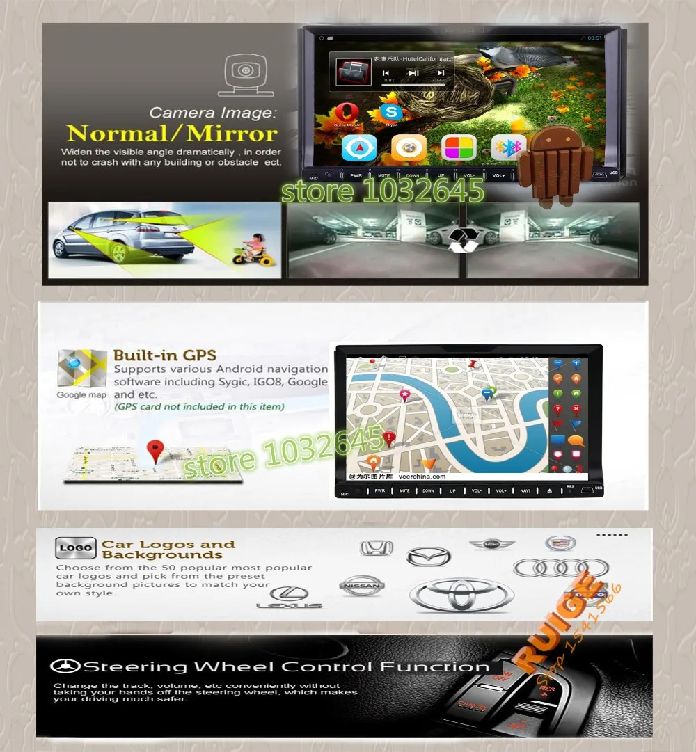 Discount QuadCore Android 5.1 car navigation1 GB RAM  double 2din car radio cd 7inch touch screen 1024*600  HD head unit Newsmy dual BT 4