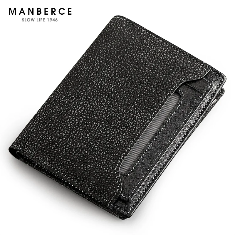 

MANBERCE High Quality Men Wallet Genuine Leather Cowhide Brand Credit Card Wallet Large Capacity Men's Wallet Free Shipping