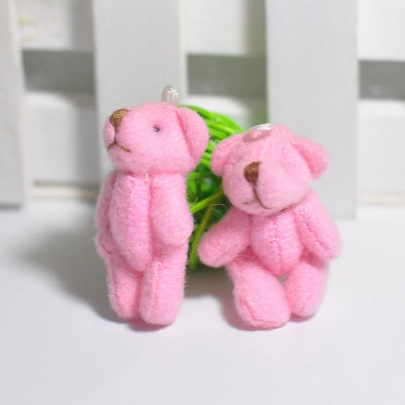 1 шт. Kawaii маленькие медведи плюшевые мягкие игрушки жемчужные бархатные куклы подарки мини плюшевый медведь - Цвет: Pink