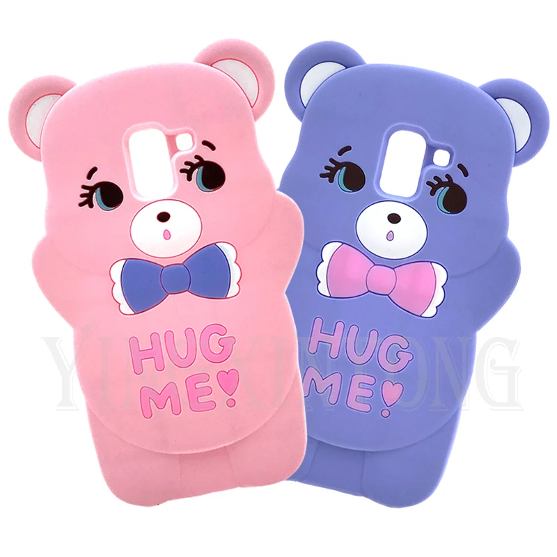 

Fashion Cute 3D Cartoon Hug Bear Phone Case For Samsung Galaxy J4 Prime J6 Plus J8 2018 J7 2015 J5 2016 Soft Silicone Back Cover