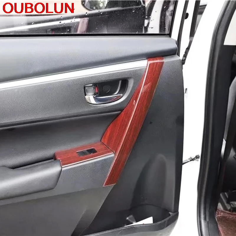 OUBOLUN деревянная краска Авто внутренние аксессуары отделка дверной ручки для Toyota